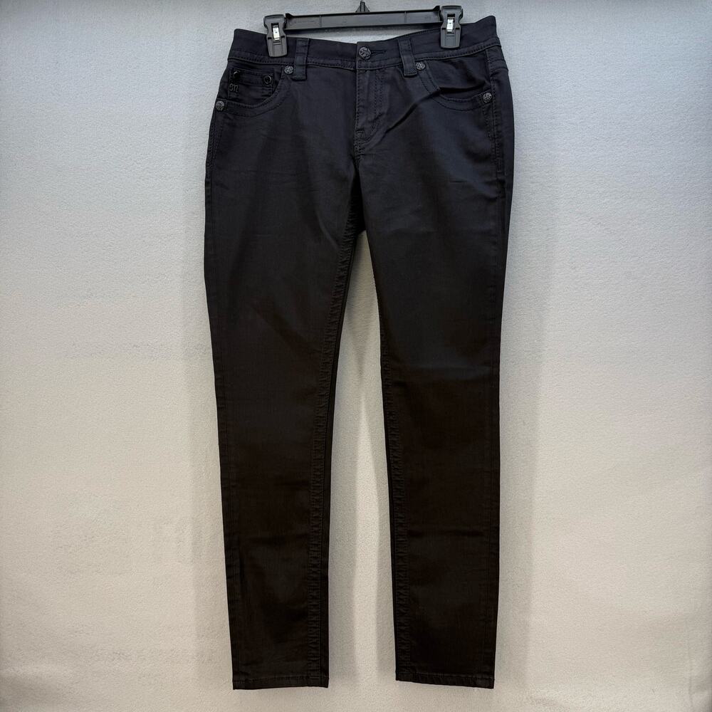 Miss Me Women’s Jeans Size 27x31 (4) Black Skinny Embellished Preppy Grunge - Picture 3 of 14